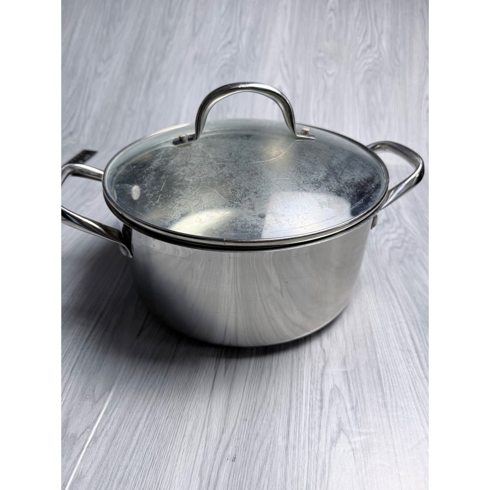 Wolfgang Puck Cafe Collection 5qt Dutch Oven Stainless Steel Pot Glass Lid
